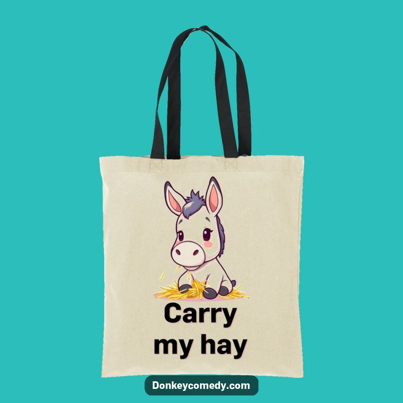 Funny Kawaii Donkey Tote Bag - Cute Perky Ears Carryall Gift