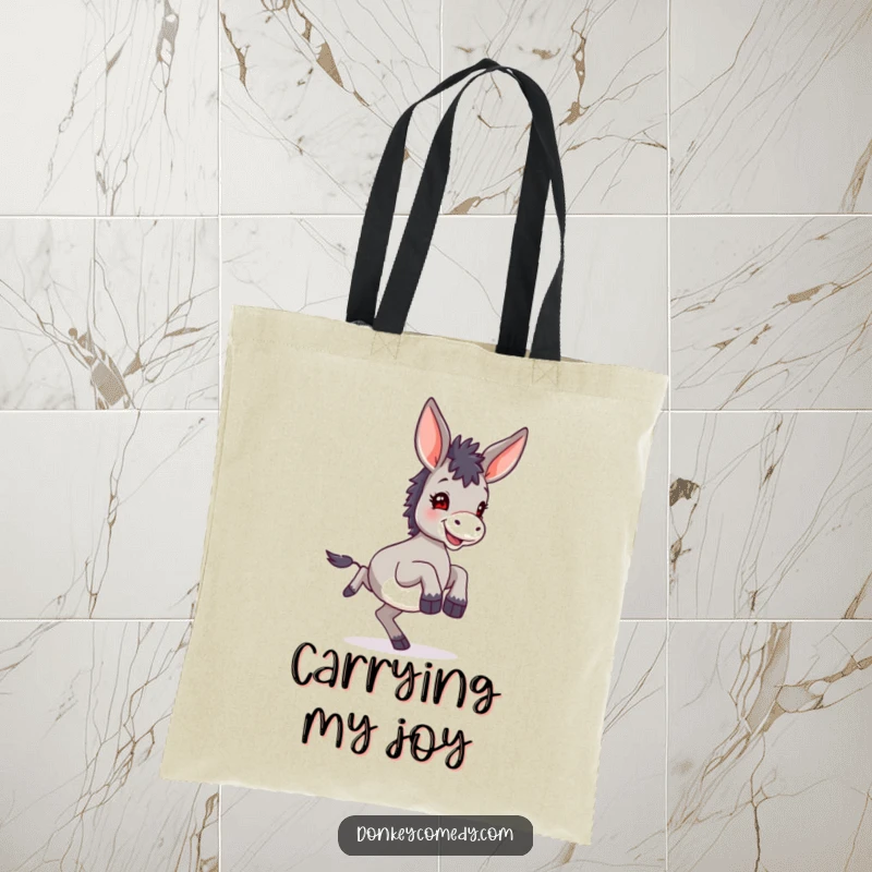 Funny small donkey with impressively large ears, captured in a moment of pure joy kicking its hind legs happily.