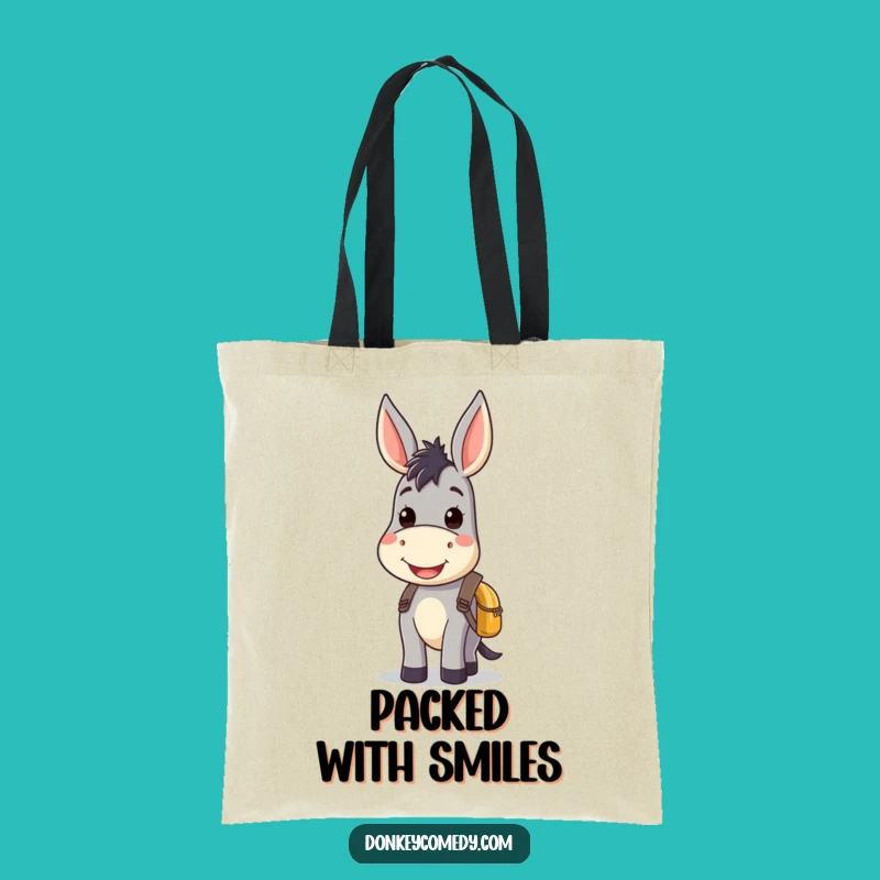 Kawaii Donkey Smile Backpack Tote Bag - Cute & Handy for Errands