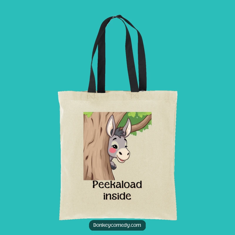 Funny Donkey Peeking Tree Tote Bag - Carry Your Secrets with Style