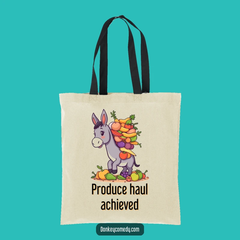 Funny Donkey Produce Tote Bag - Carry Your Groceries with Glee