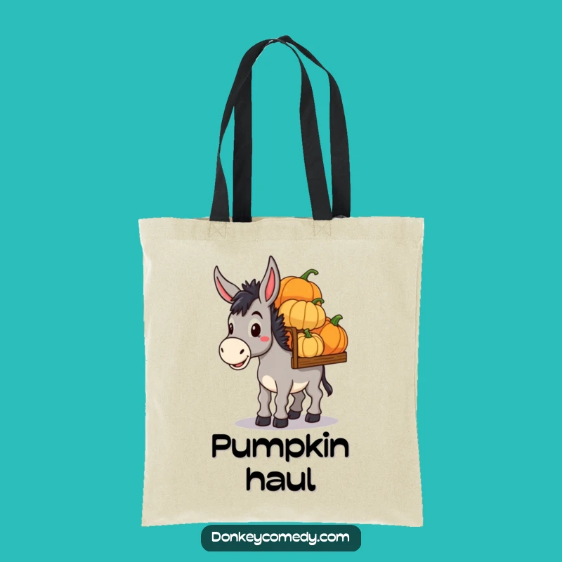 Funny Donkey Pumpkin Haul Tote Bag: Determined Carry-All Gift for Fall Errands